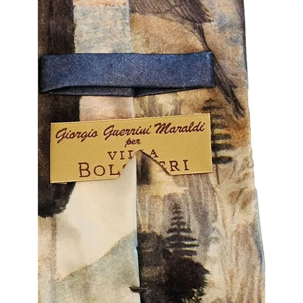 #6389 Giorgo Guerrini Maraldi Vintage Men's Necktie Blue print 58 in x 4 in
